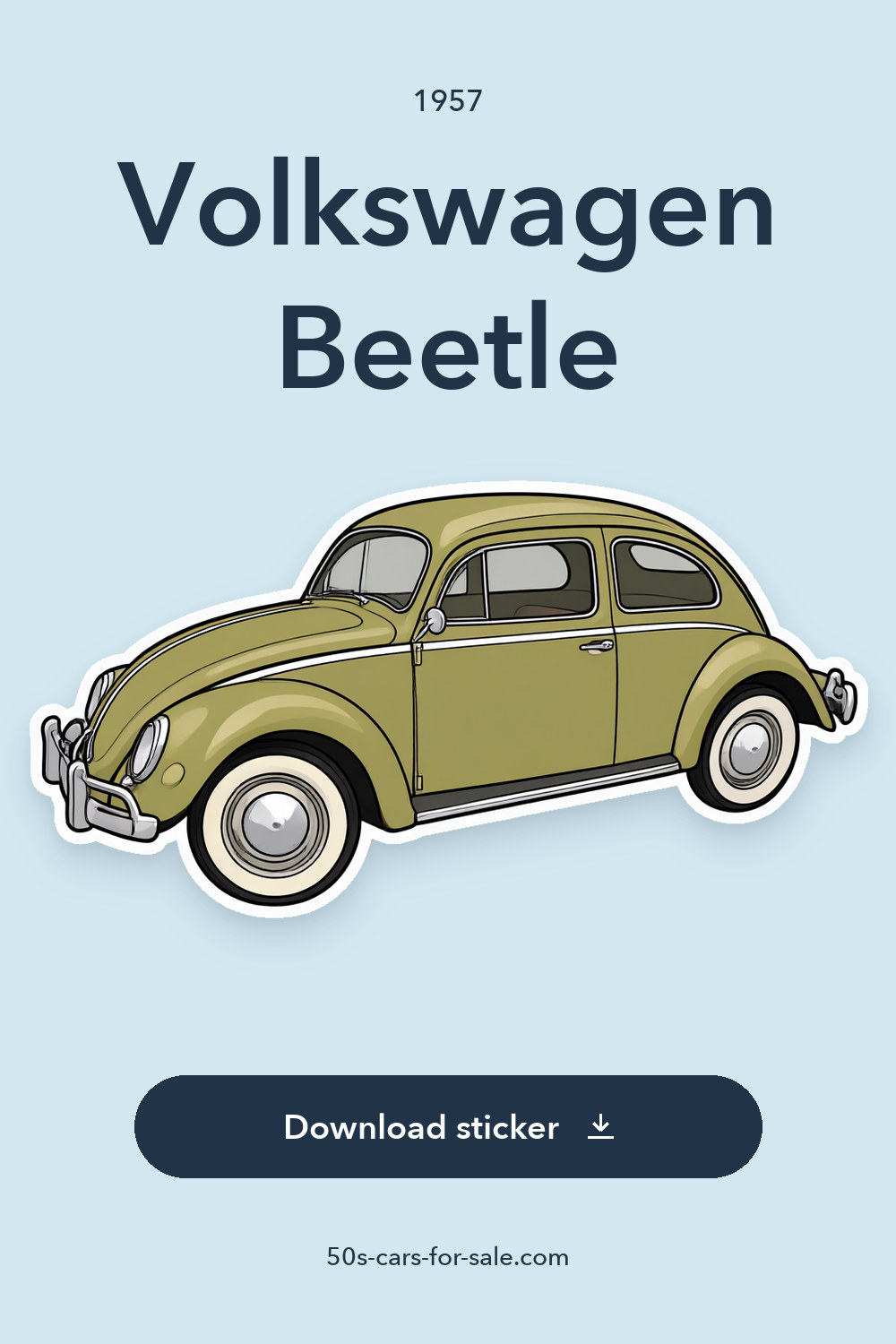 1957 Volkswagen Beetle sticker preview