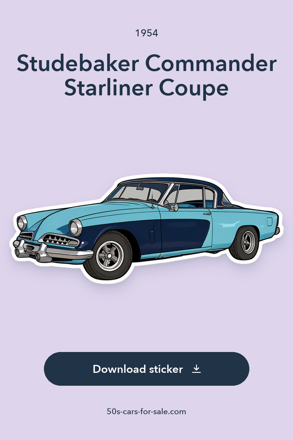 1954 Studebaker Commander Starliner Coupe sticker preview