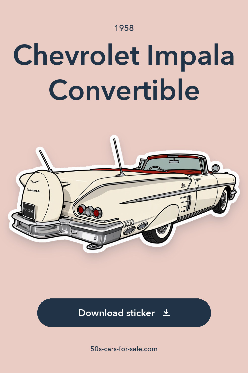 1958 Chevrolet Impala Convertible sticker preview
